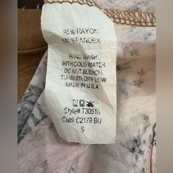 LOVE IN Women's Tunic Top Faux Suede Feel & Patchwork Size Small Oversized - Picture 6 of 7